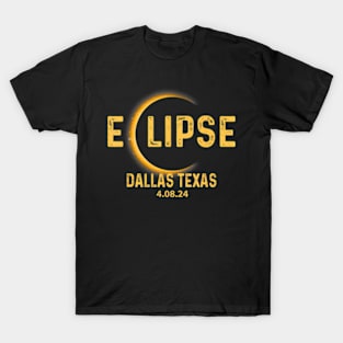 Dallas Texas Tx Total Solar Eclipse 2024 Totality T-Shirt